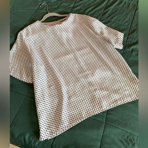 Vintage White and Black Polka Dot Top from Notations - Size XL - Picture 6 of 6